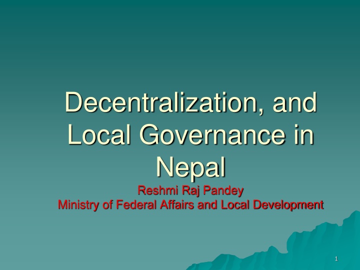 decentralization and local governance in nepal