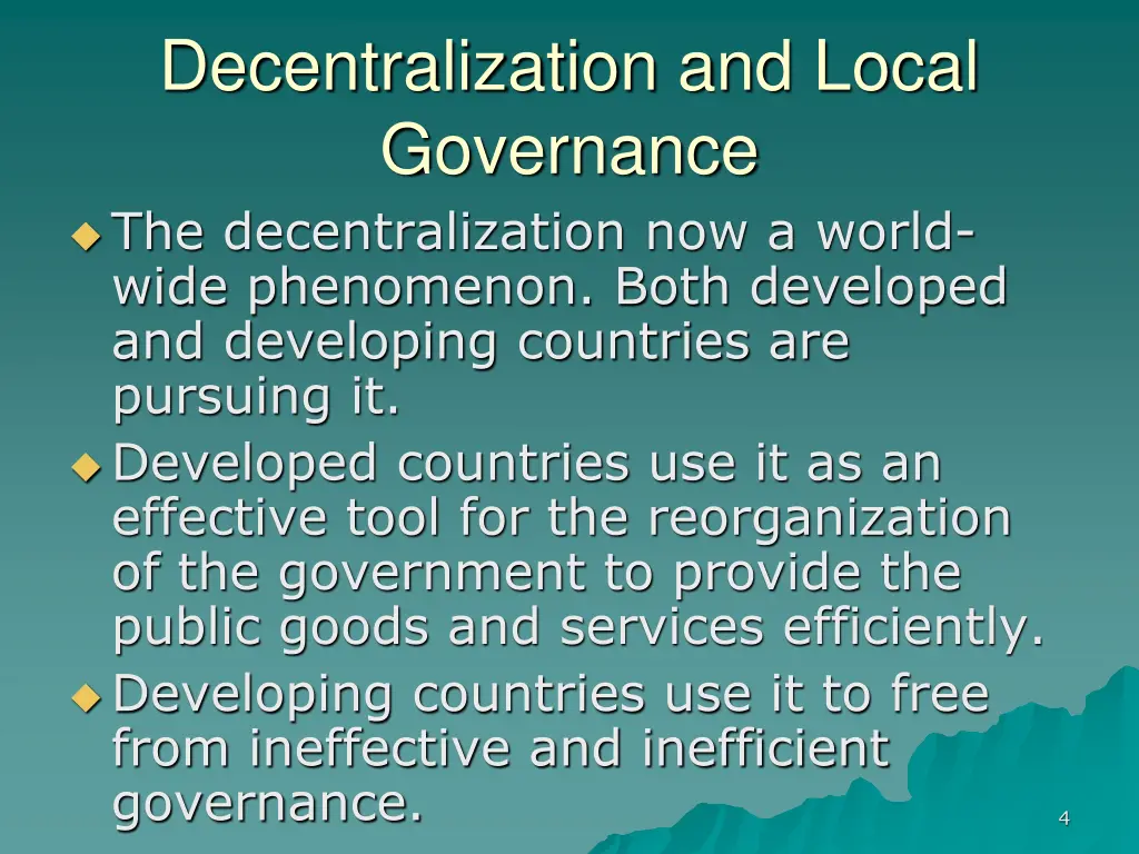 decentralization and local governance