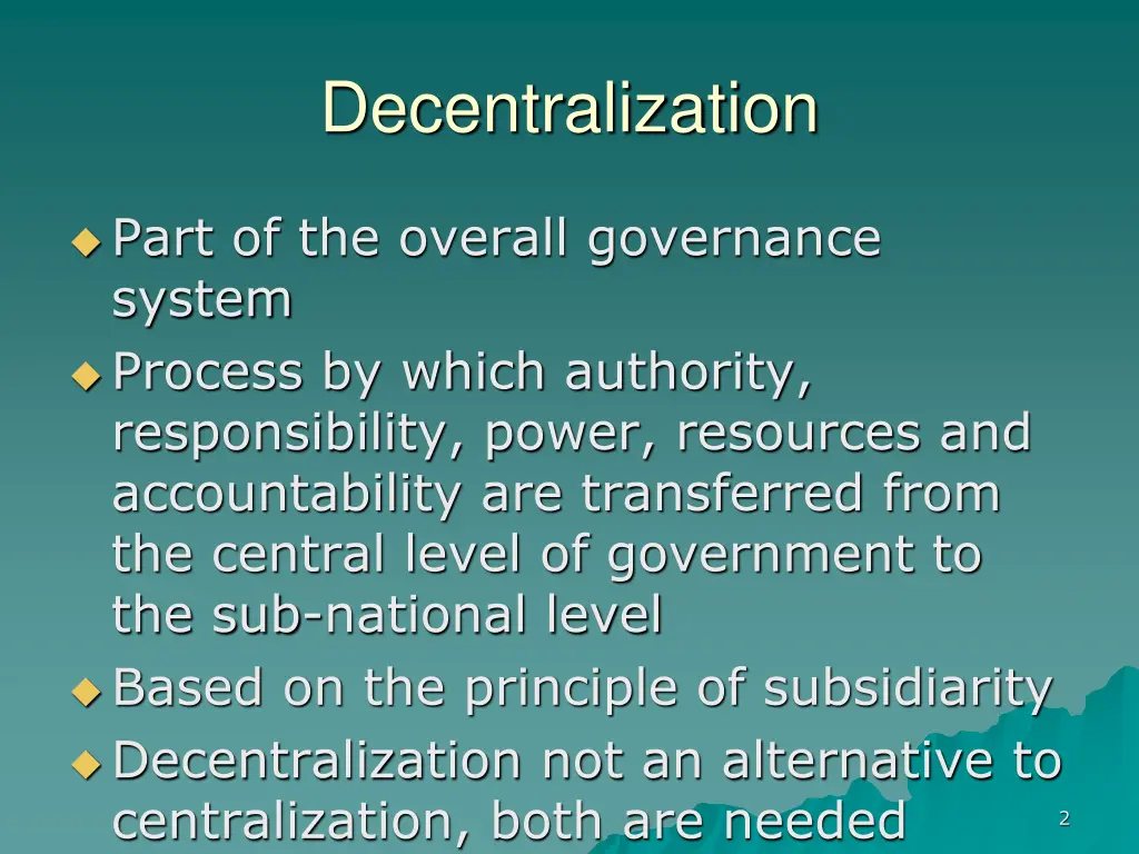 decentralization