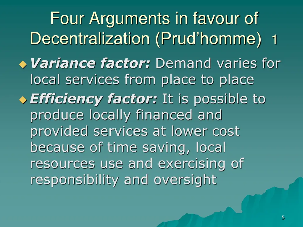 four arguments in favour of decentralization prud