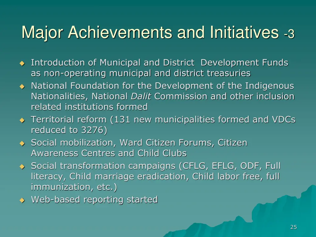 major achievements and initiatives 3