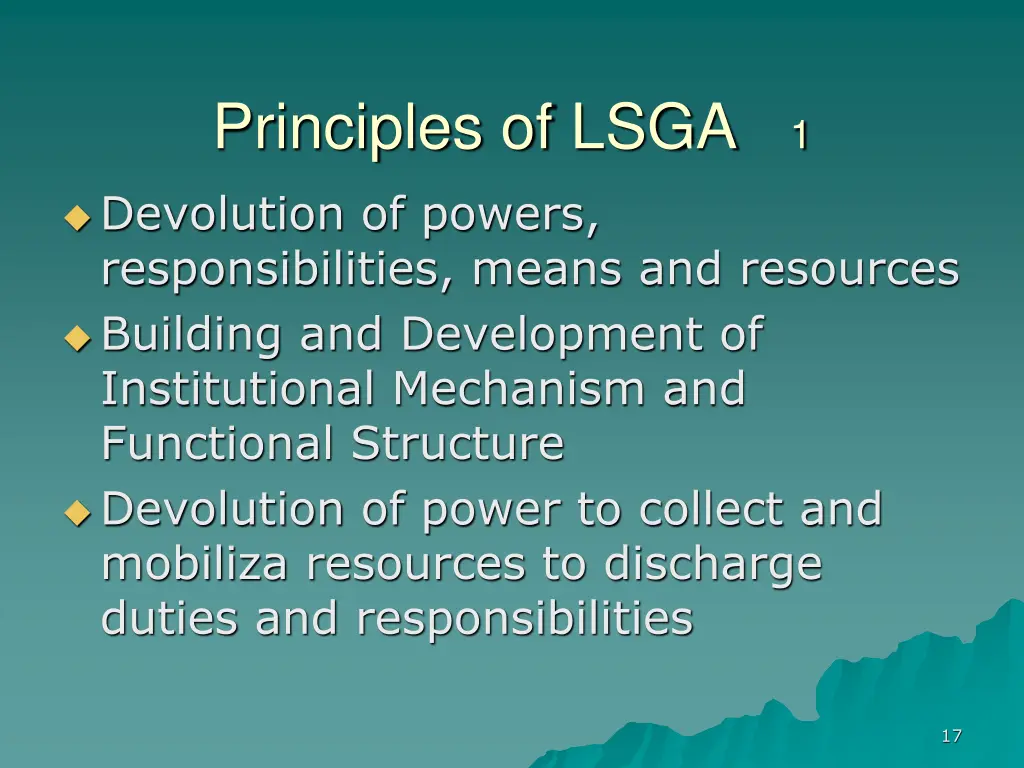 principles of lsga 1