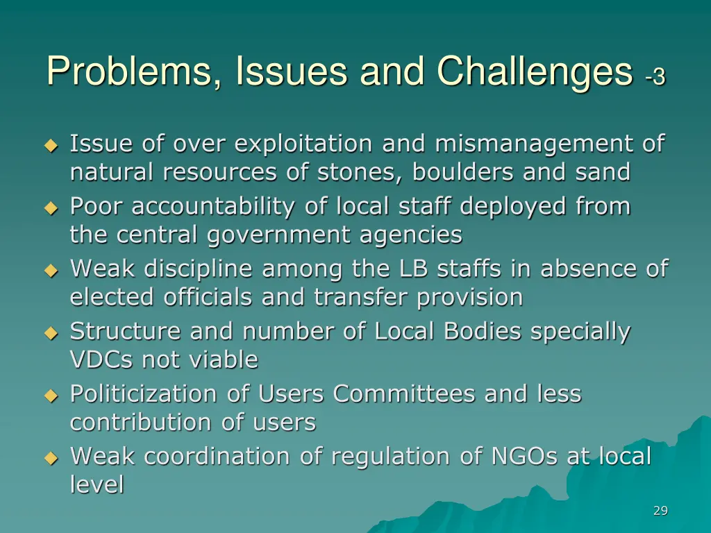 problems issues and challenges 3