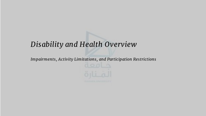 disability and health overview