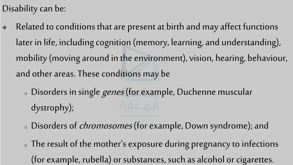 disability can be related to conditions that