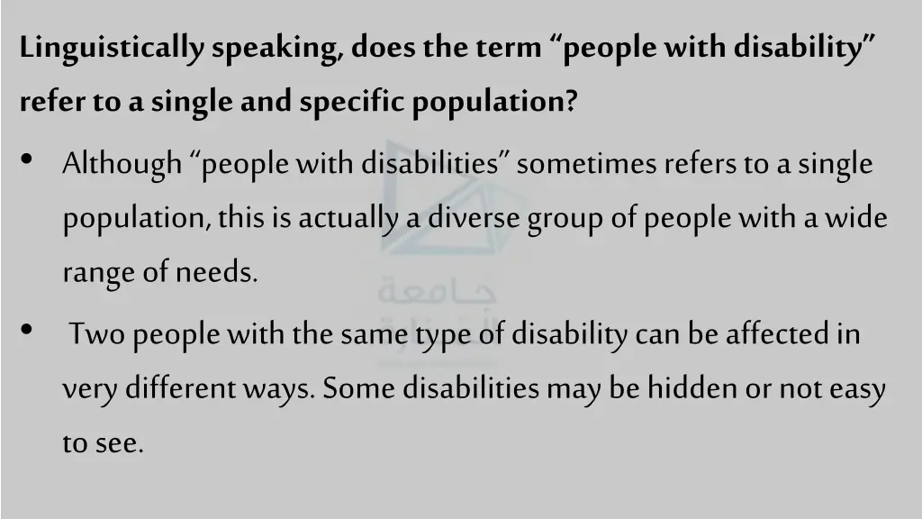 linguistically speaking does the term people with