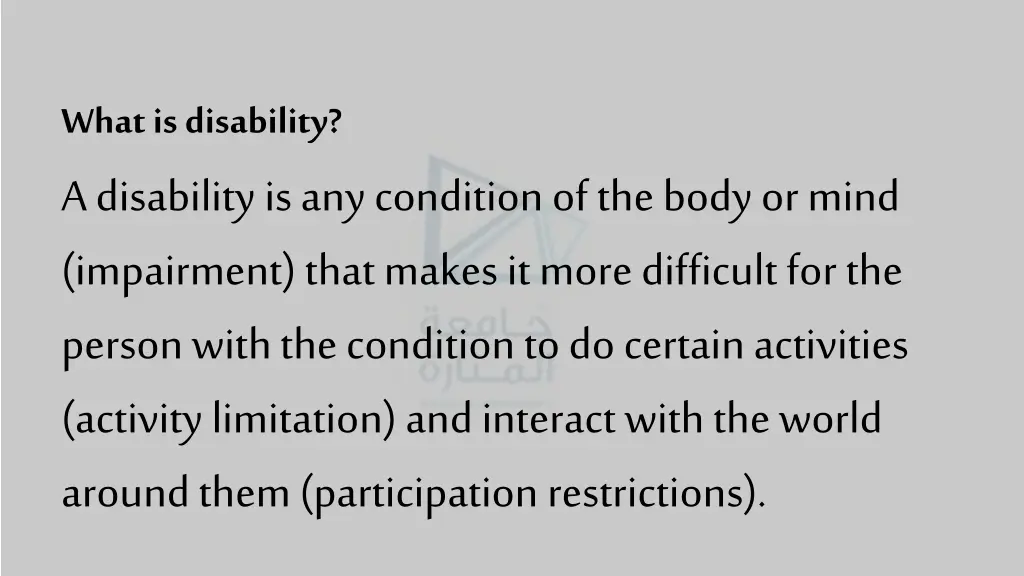 what is disability a disability is any condition