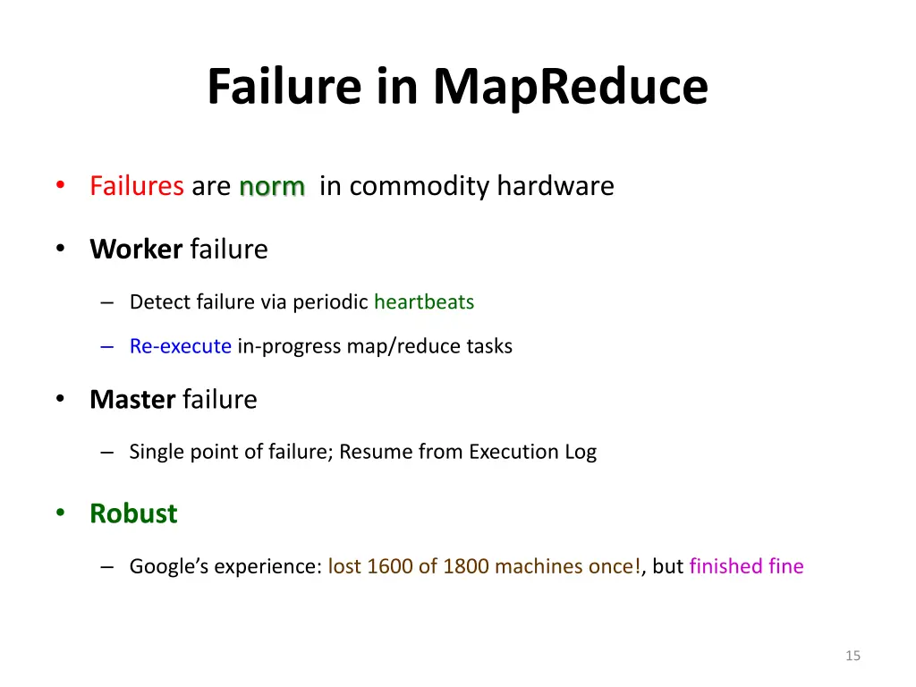 failure in mapreduce