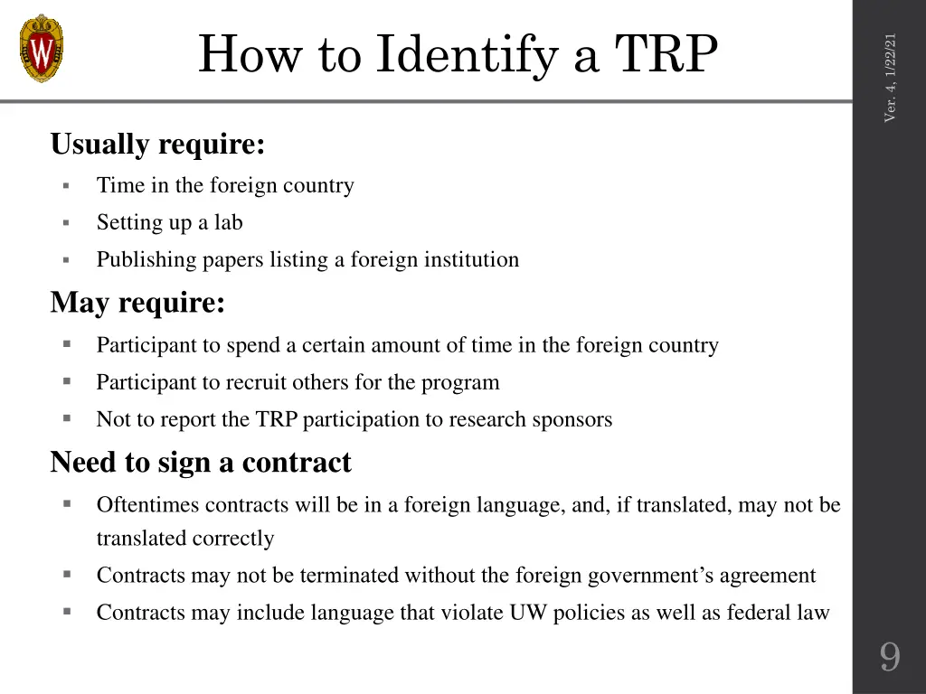 how to identify a trp 1