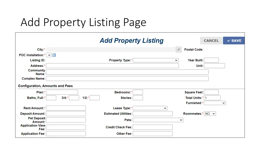 add property listing page