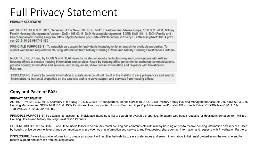 full privacy statement