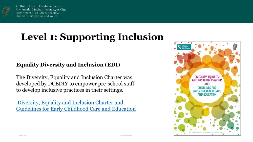 level 1 supporting inclusion