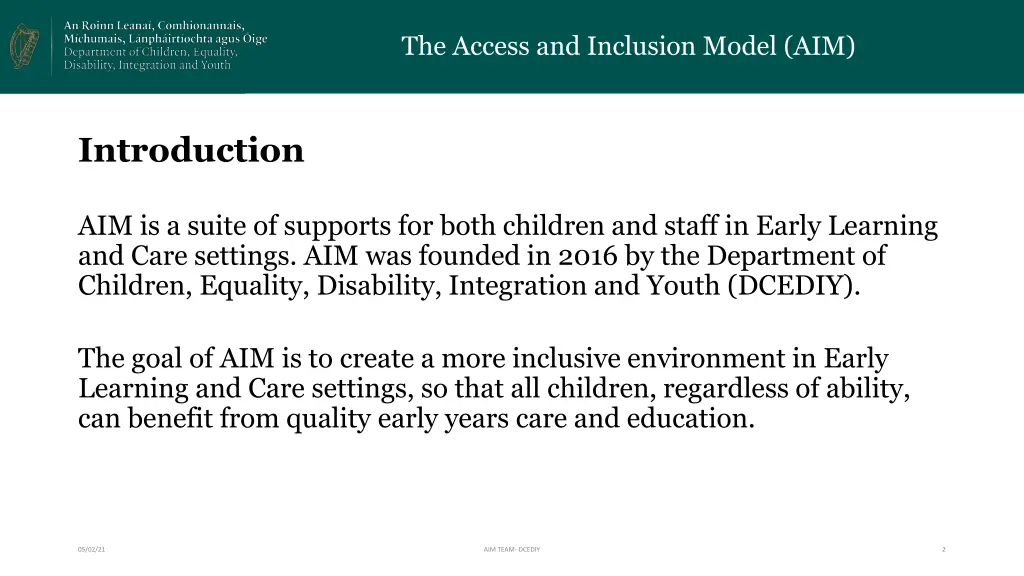 the access and inclusion model aim 1