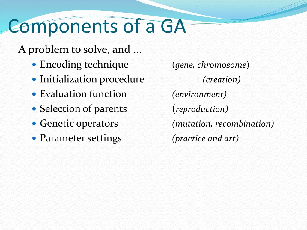 components of a ga