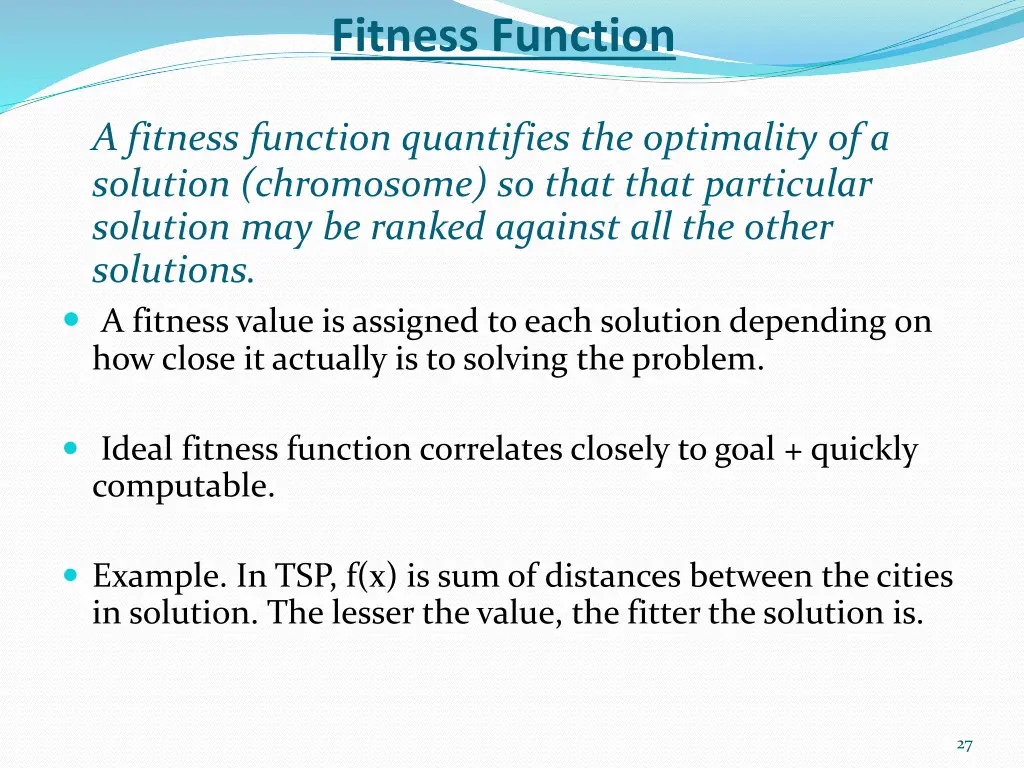 fitness function