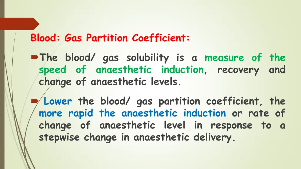 blood gas partition coefficient