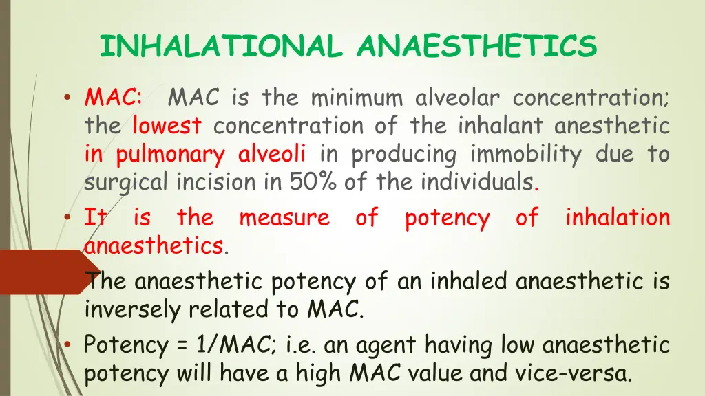 inhalational anaesthetics