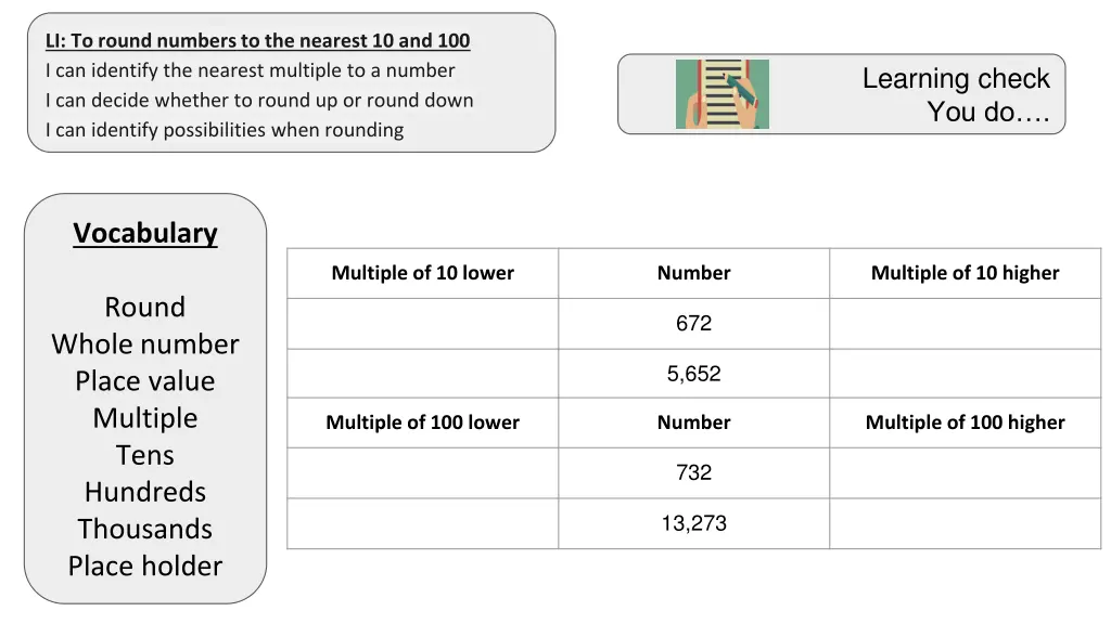 li to round numbers to the nearest 3