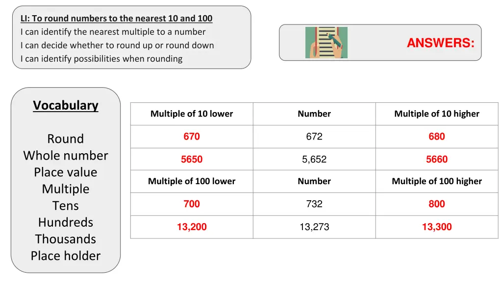 li to round numbers to the nearest 4