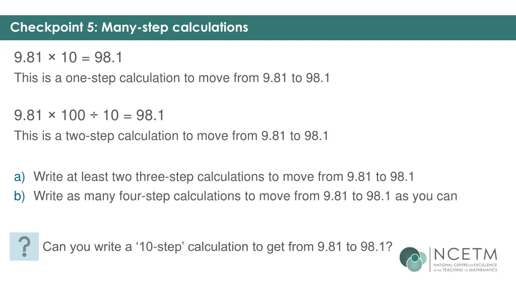 checkpoint 5 many step calculations