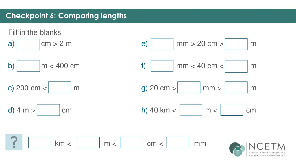 checkpoint 6 comparing lengths