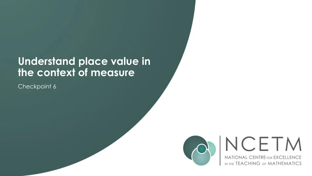 understand place value in the context of measure