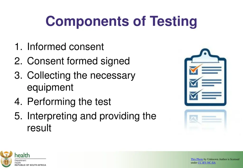 components of testing