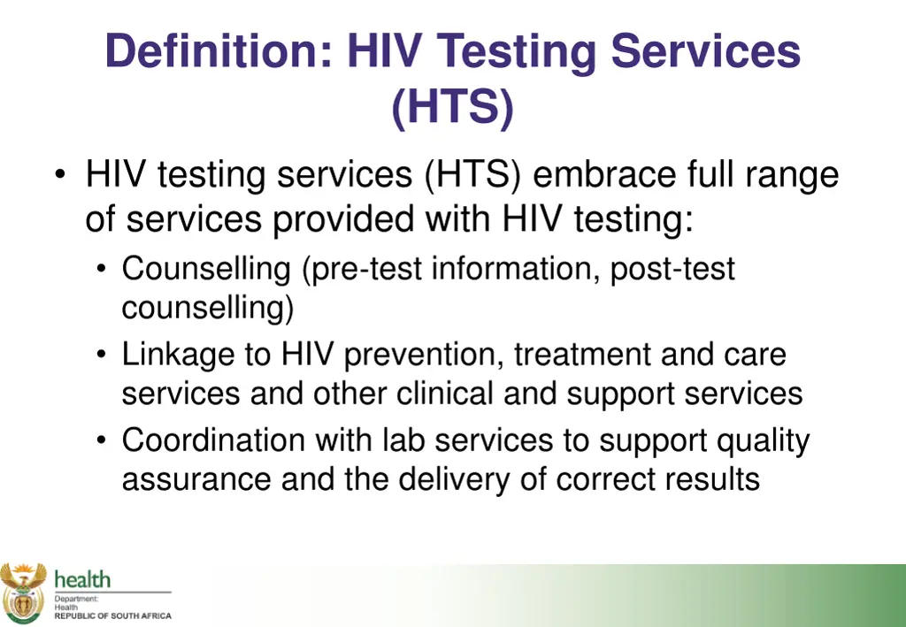 definition hiv testing services hts hiv testing