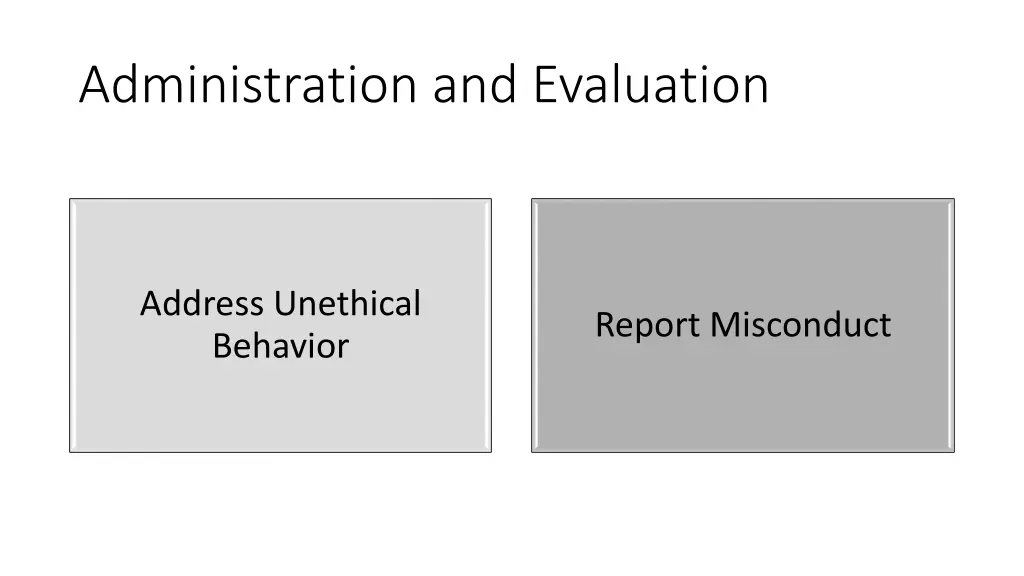 administration and evaluation