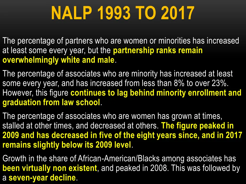 nalp 1993 to 2017