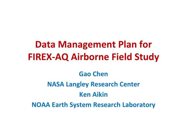 data management plan for firex aq airborne field