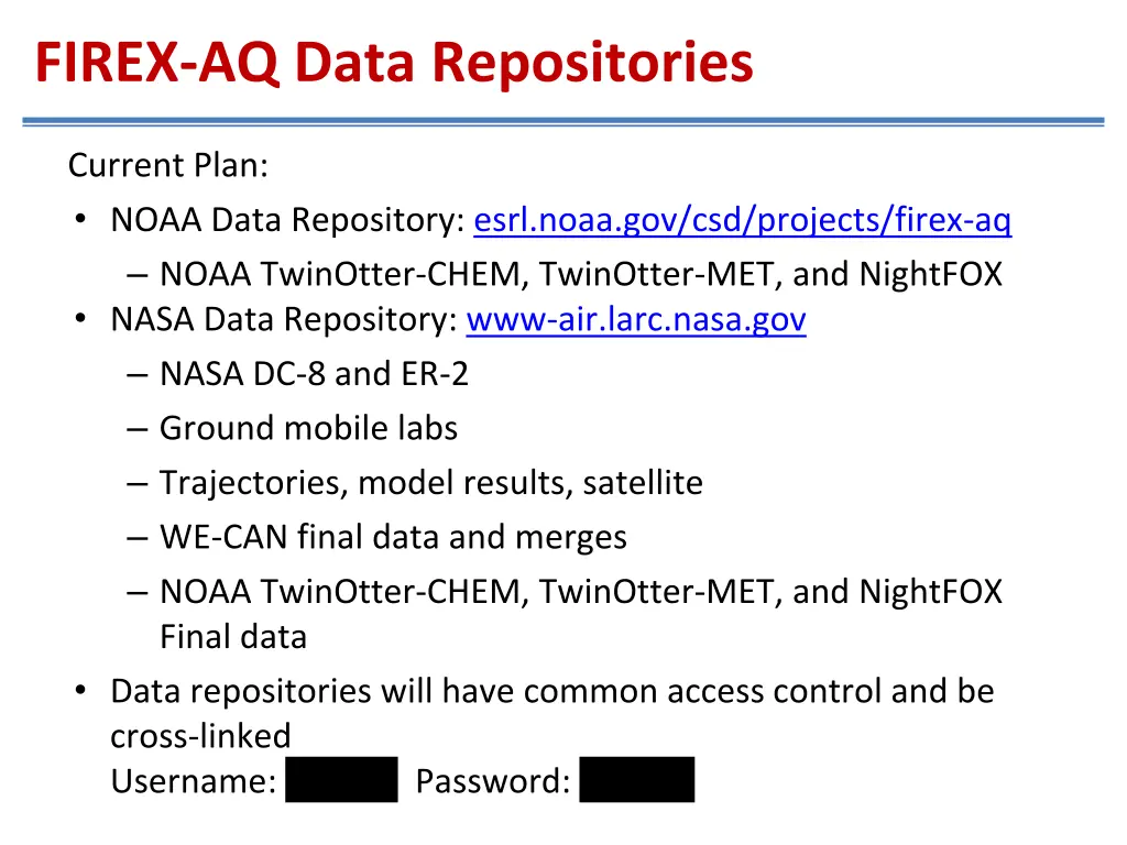 firex aq data repositories