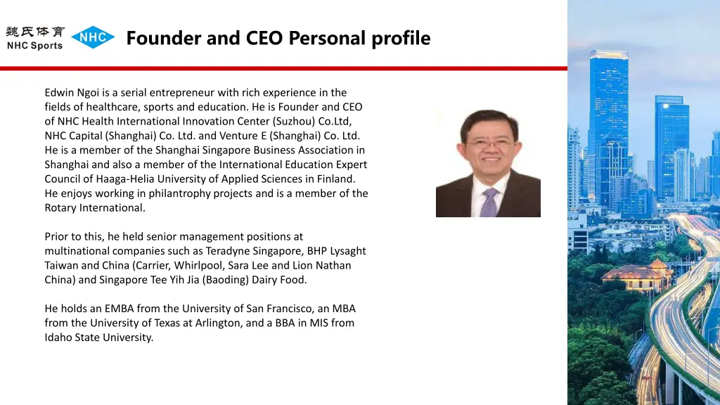 founder and ceo personal profile