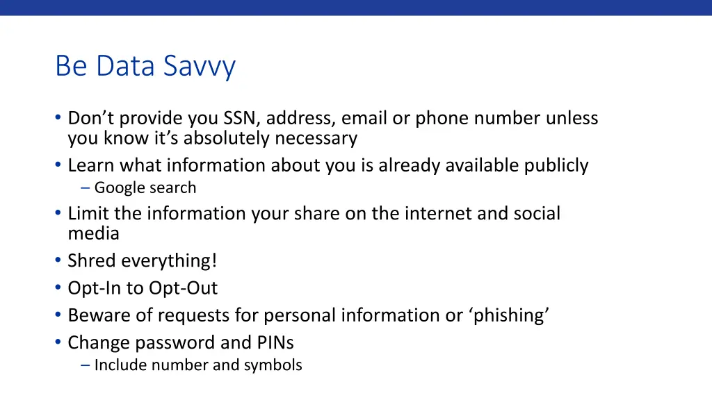 be data savvy