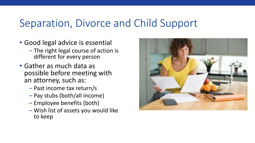 separation divorce and child support