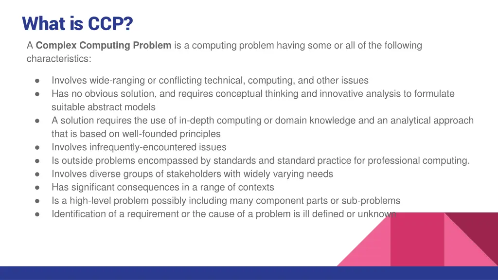 what is ccp a complex computing problem