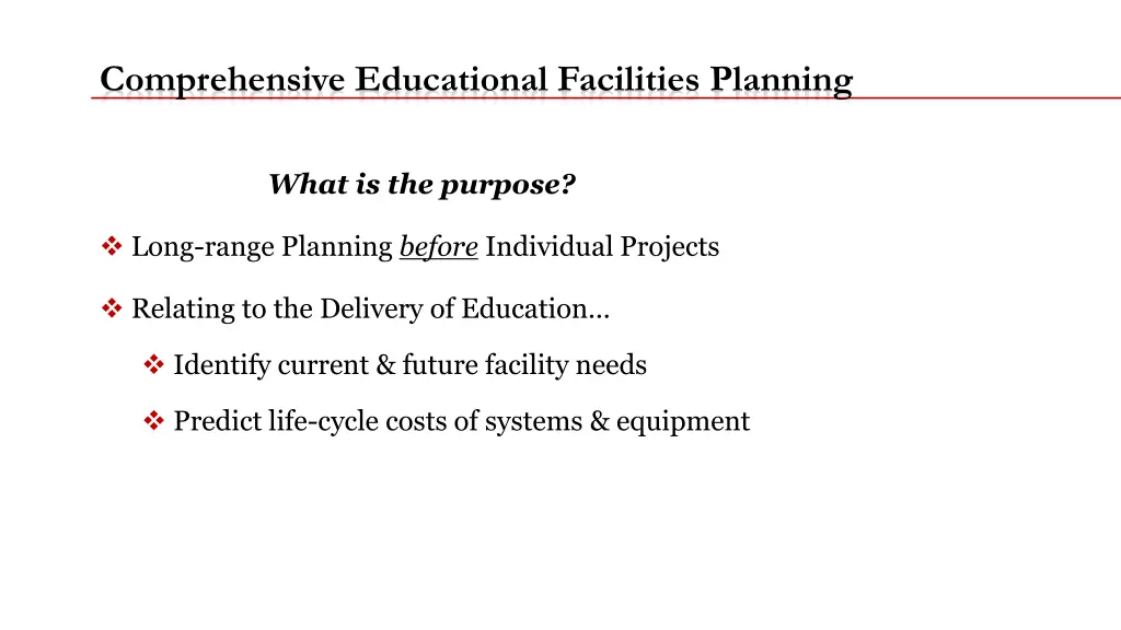 comprehensive educational facilities planning 1