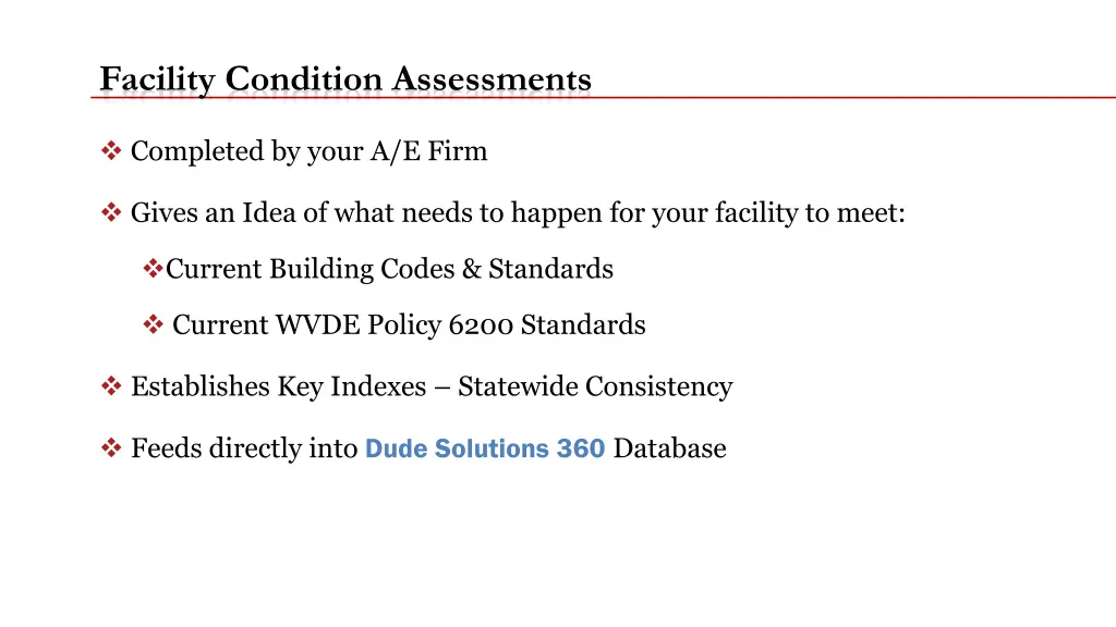 facility condition assessments