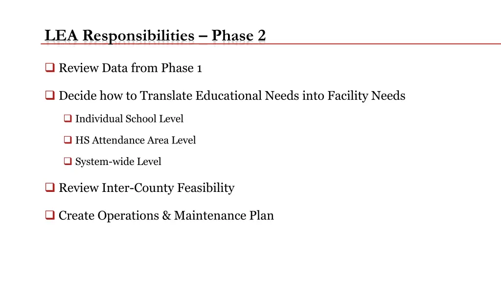 lea responsibilities phase 2