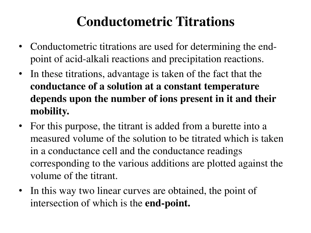 conductometric titrations