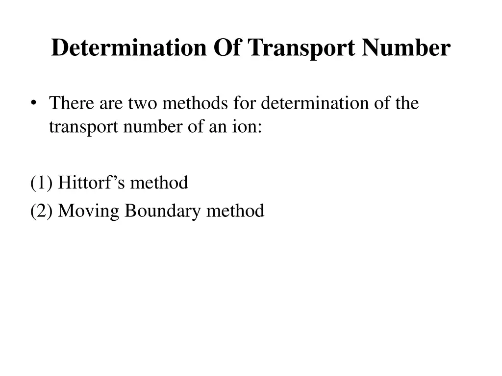 determination of transport number