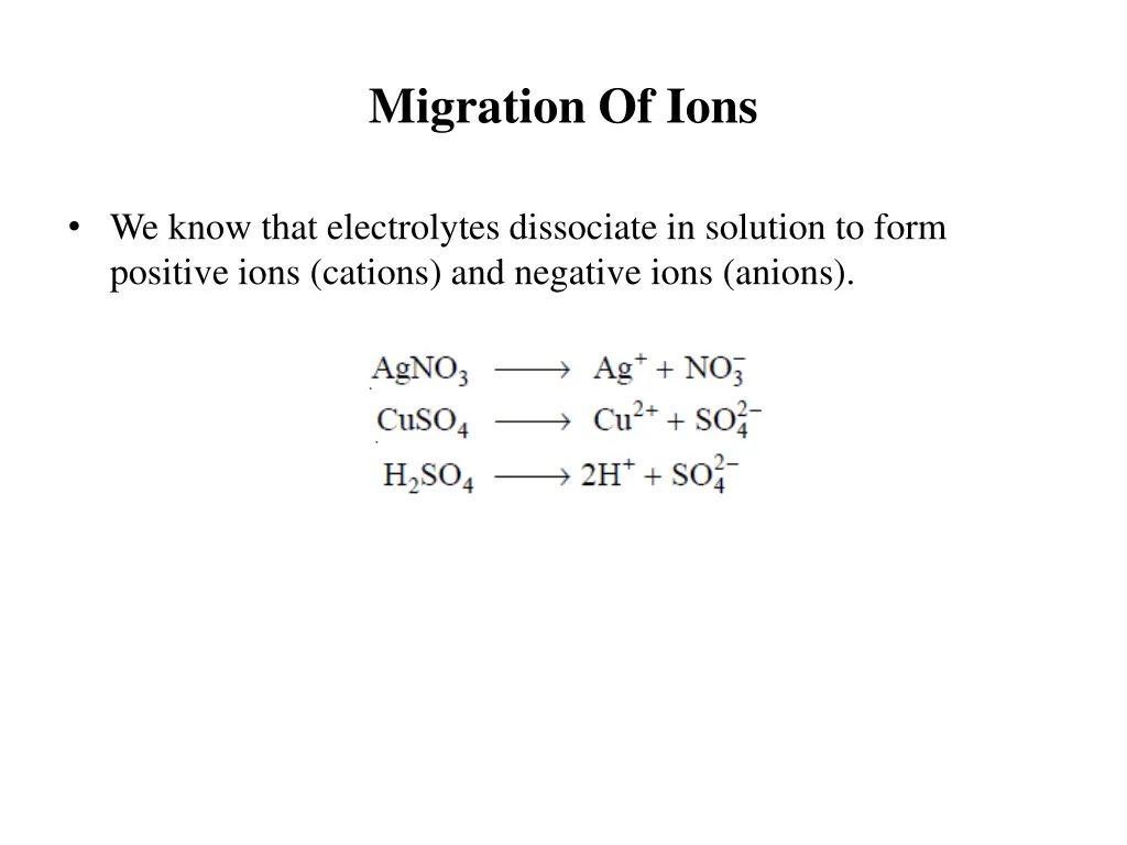 migration of ions