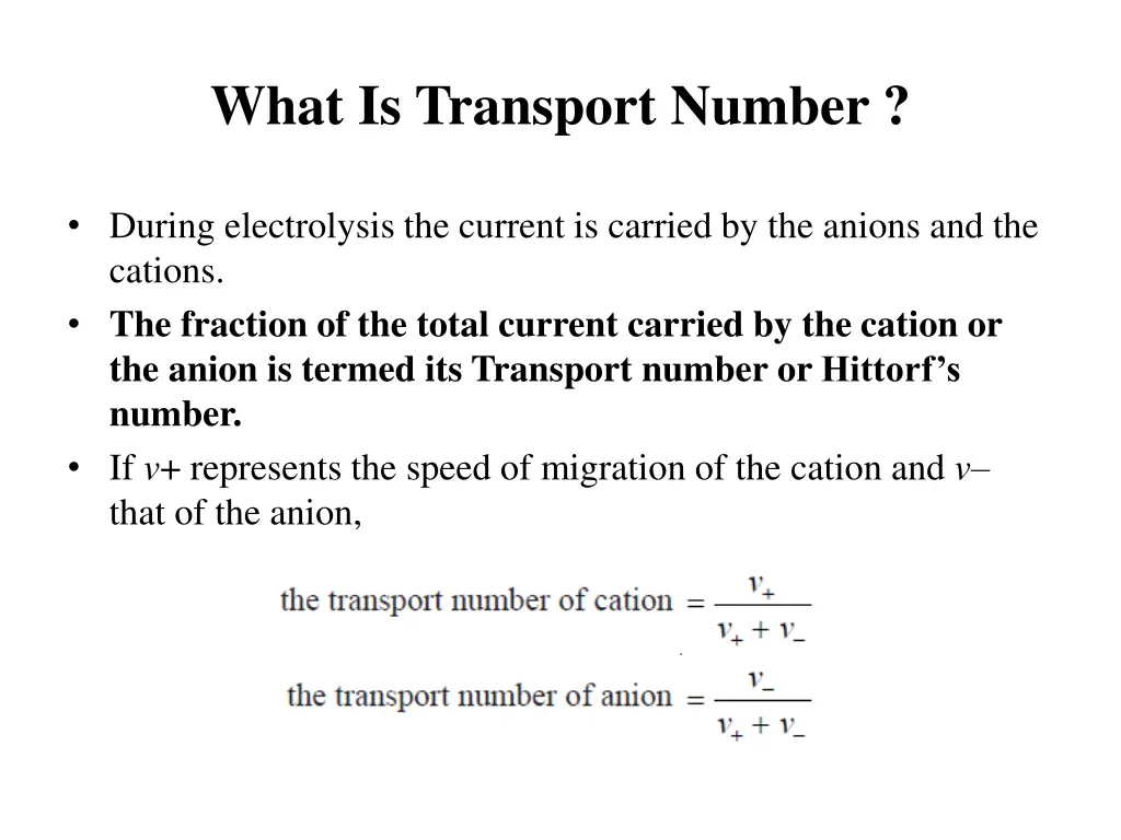 what is transport number