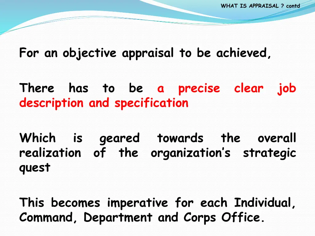 what is appraisal contd 1