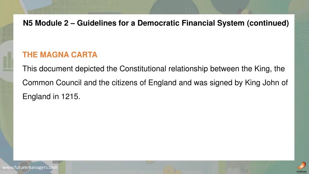 n5 module 2 guidelines for a democratic financial