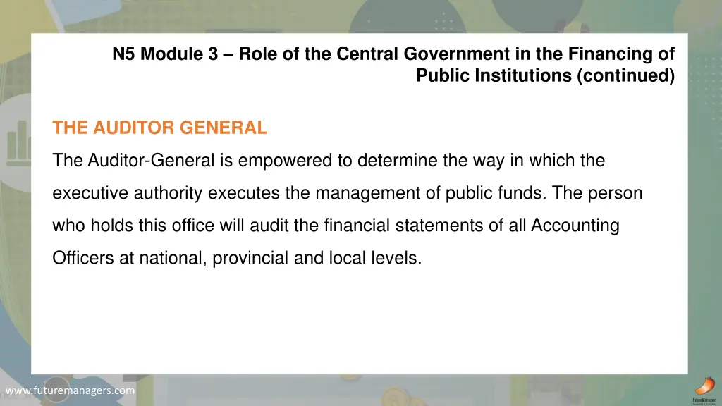 n5 module 3 role of the central government 11