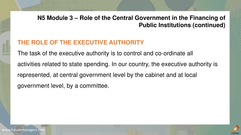 n5 module 3 role of the central government 14