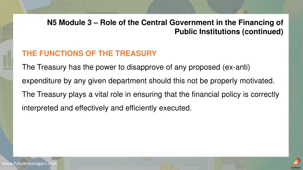 n5 module 3 role of the central government 18