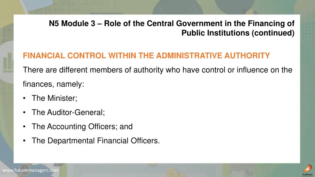 n5 module 3 role of the central government 20