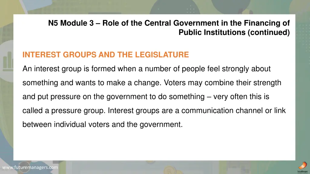 n5 module 3 role of the central government 6